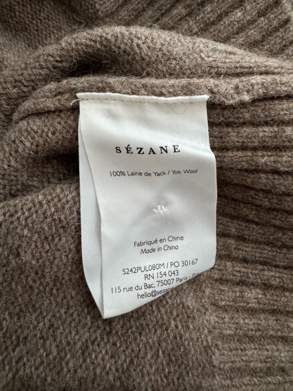 Sezane Elena Jumper in Dark Taupe - Picture 6 of 10